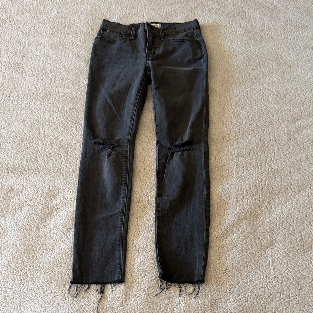 Madewell Charcoal 9” Mid-Rise Skinny Jeans 26